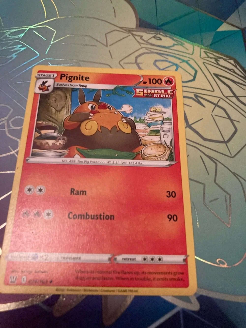Pokemon Pignite Card - Red and Yellow Fire Stage 1 Trading Card